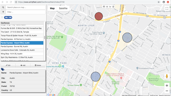 AirIQ geofences