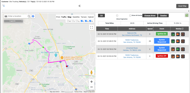 Map with route