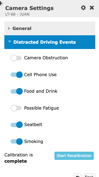 Manage Distracted Driving Events