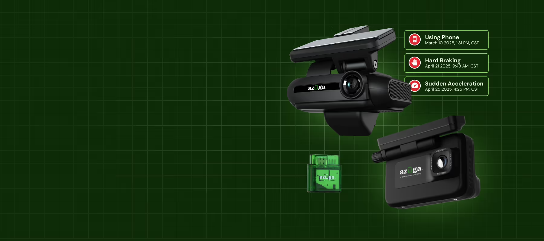 Azuga SafetyCam Plus and Pro AI Dash Cam